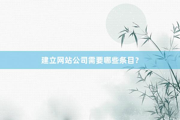 建立网站公司需要哪些条目？