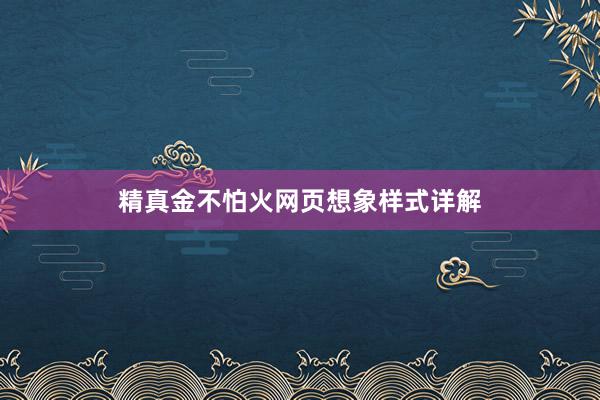 精真金不怕火网页想象样式详解