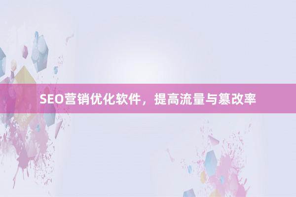 SEO营销优化软件，提高流量与篡改率
